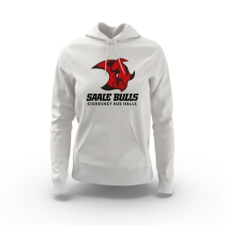 Saale Bulls - Frauen Logo Hoody - weiß - Gr: L